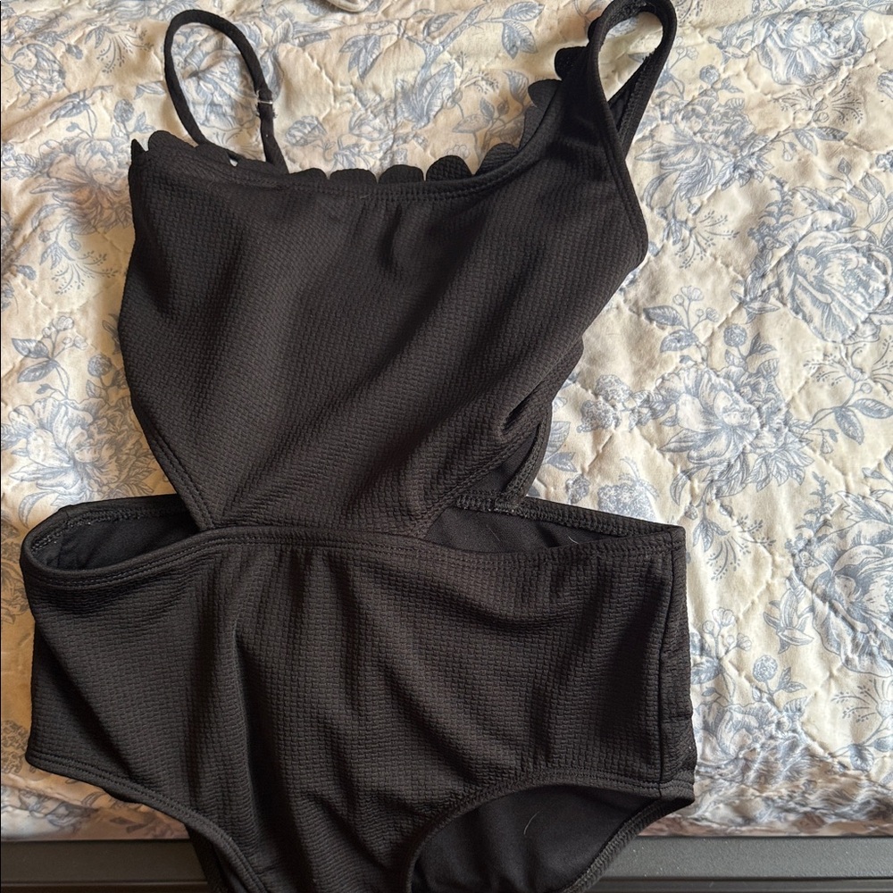 Target Black Scalloped One-Piece Swimsuit